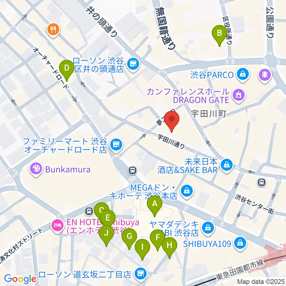 渋谷よしもと漫才劇場周辺のホテル一覧地図