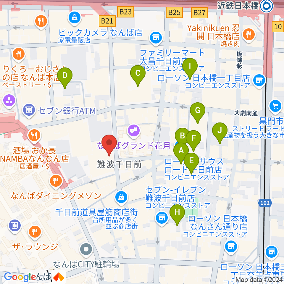 よしもと漫才劇場周辺のホテル一覧地図