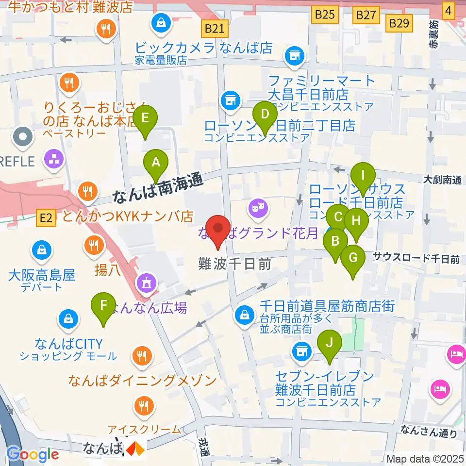 よしもと漫才劇場周辺のホテル一覧地図