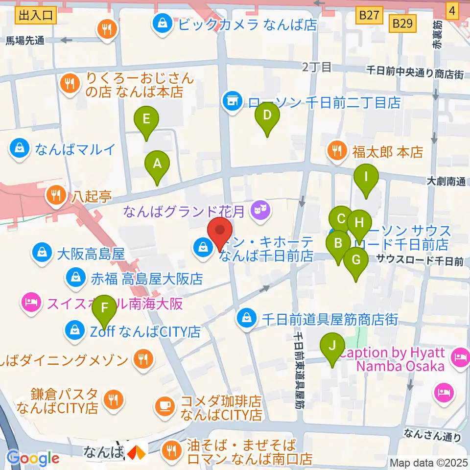 よしもと漫才劇場周辺のホテル一覧地図