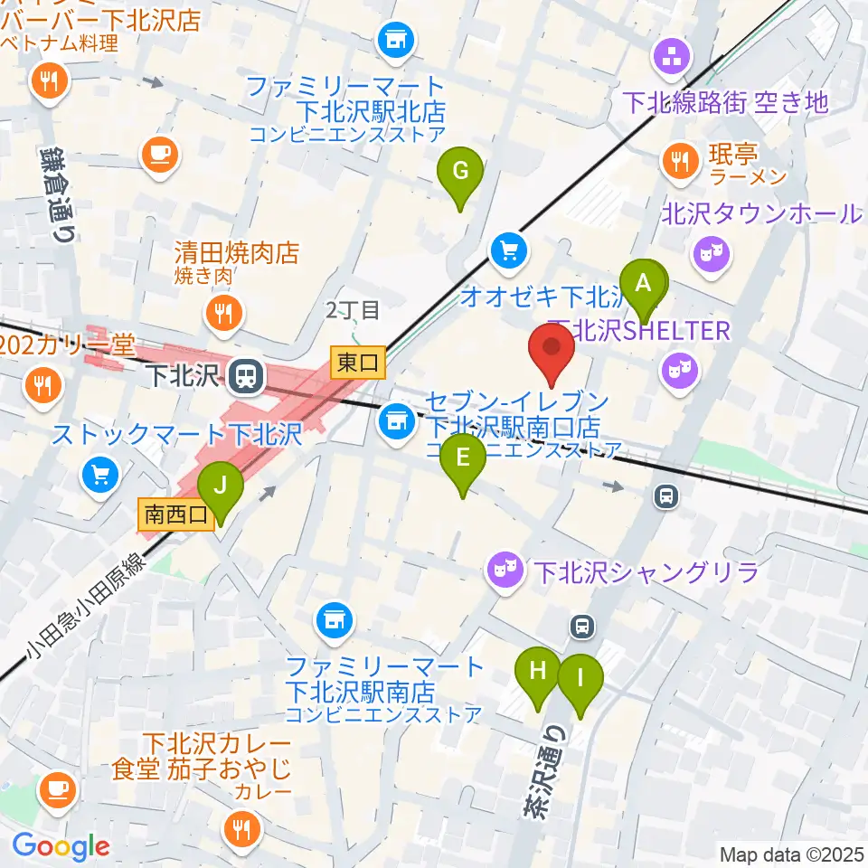 下北沢 本多劇場周辺のホテル一覧地図