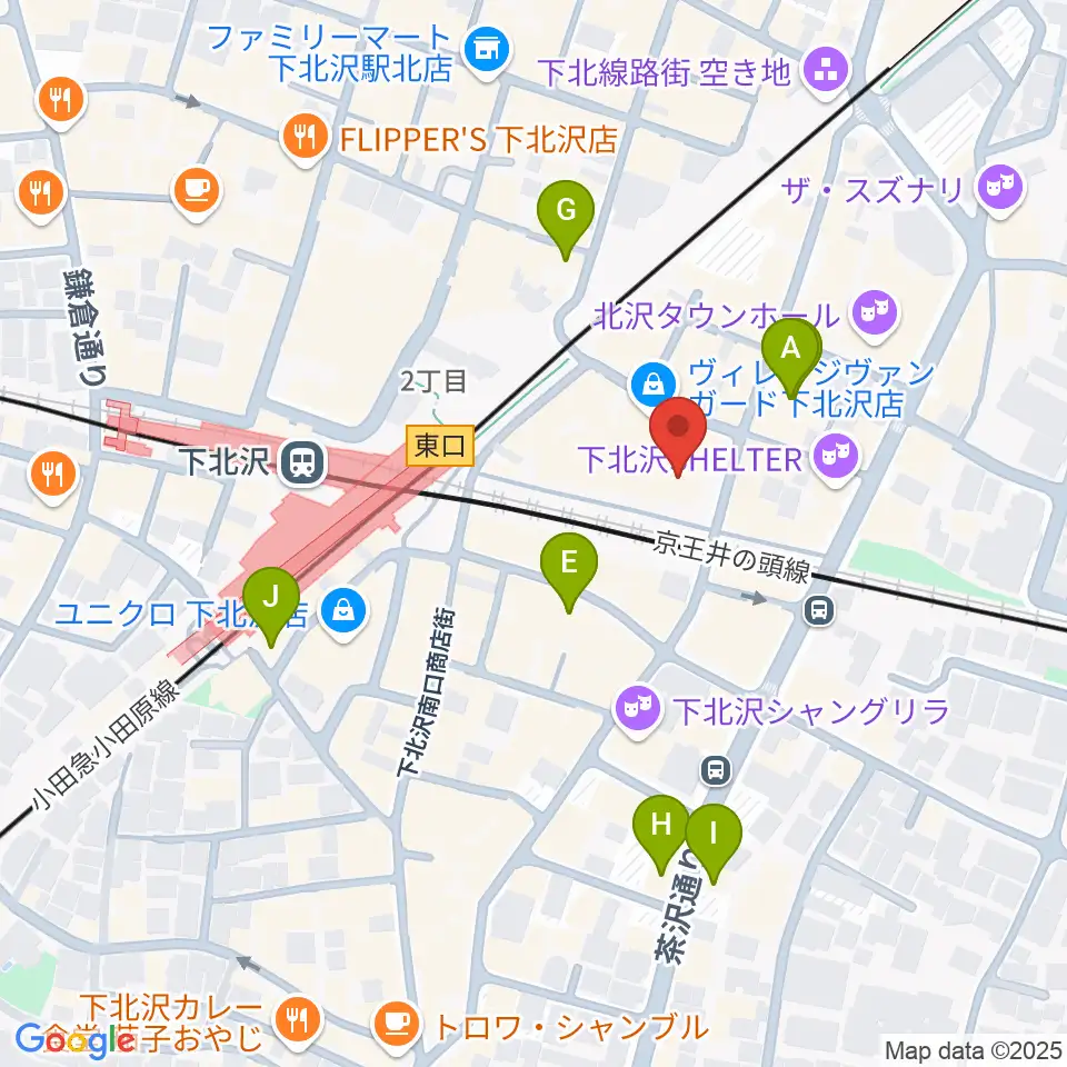 下北沢 本多劇場周辺のホテル一覧地図