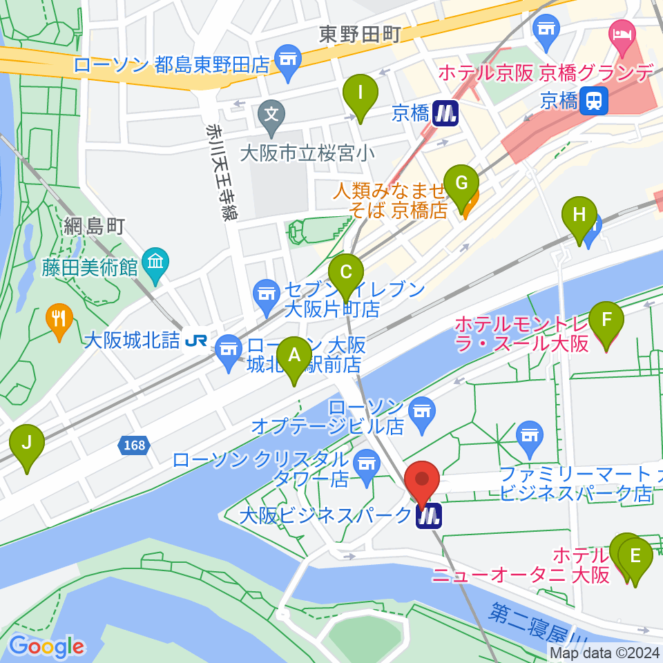 松下IMPホール周辺のホテル一覧地図