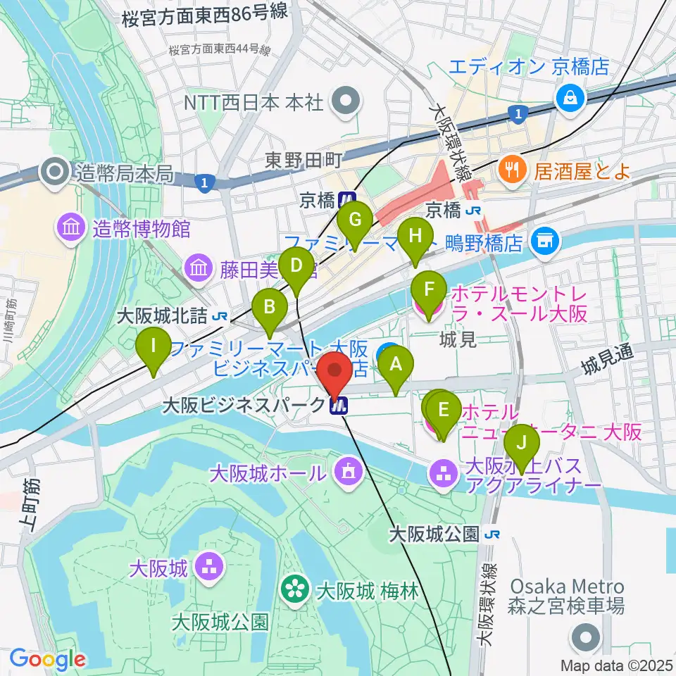 松下IMPホール周辺のホテル一覧地図