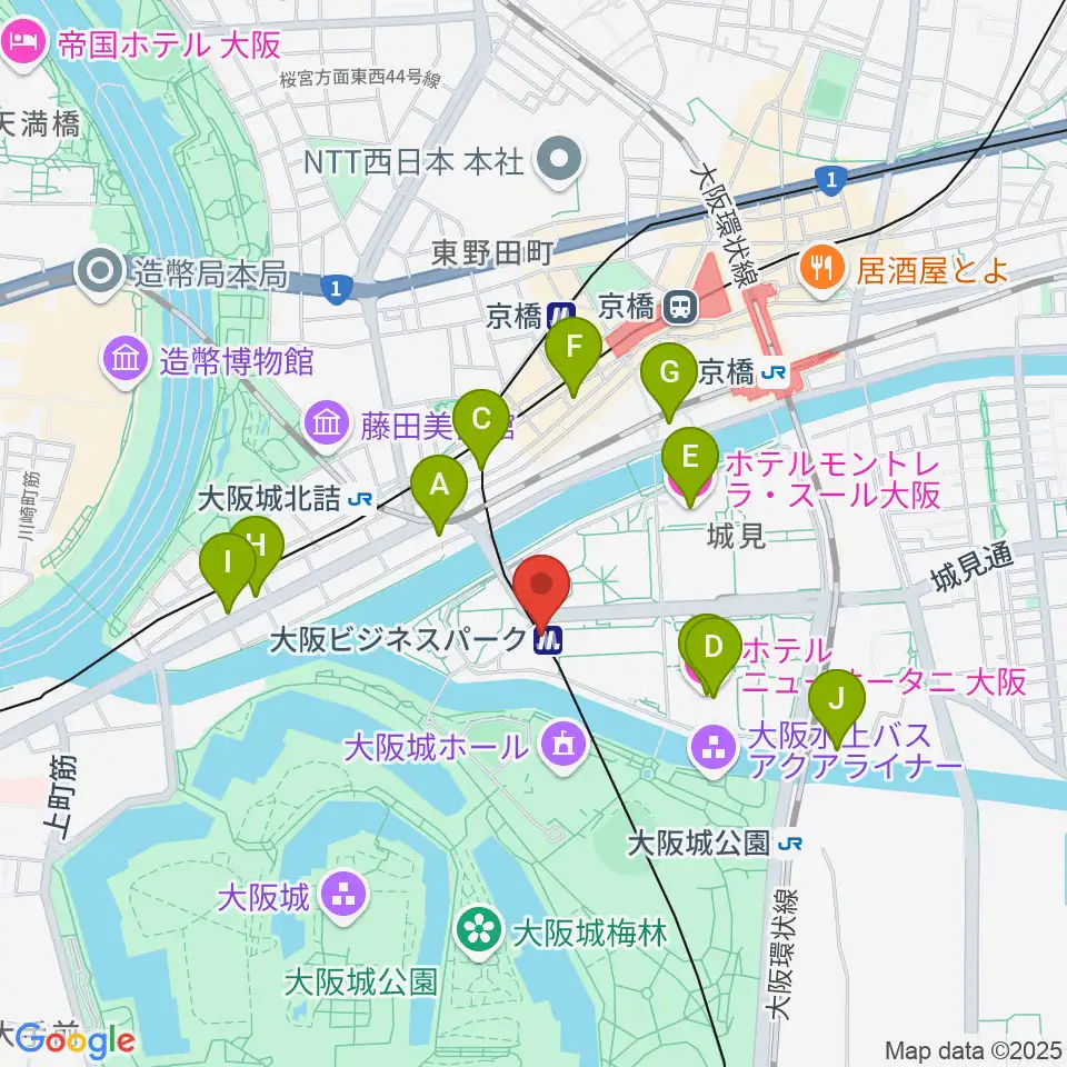 松下IMPホール周辺のホテル一覧地図