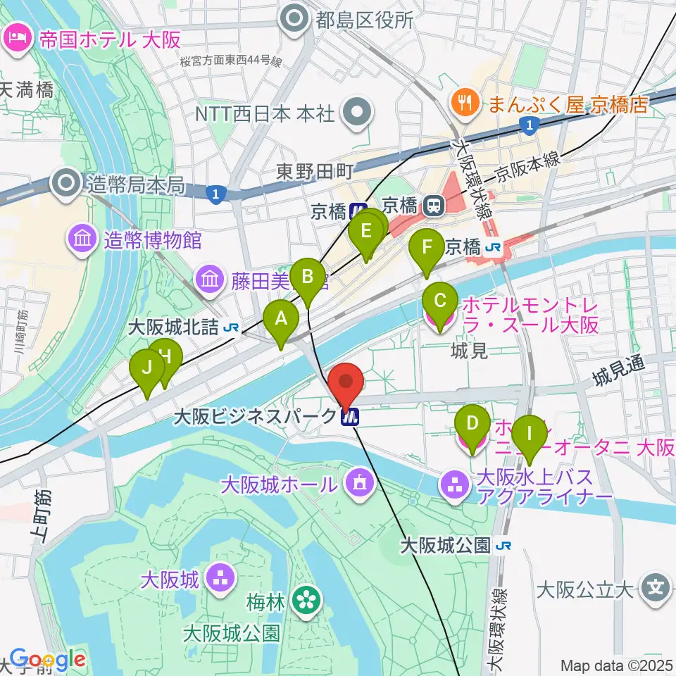 松下IMPホール周辺のホテル一覧地図