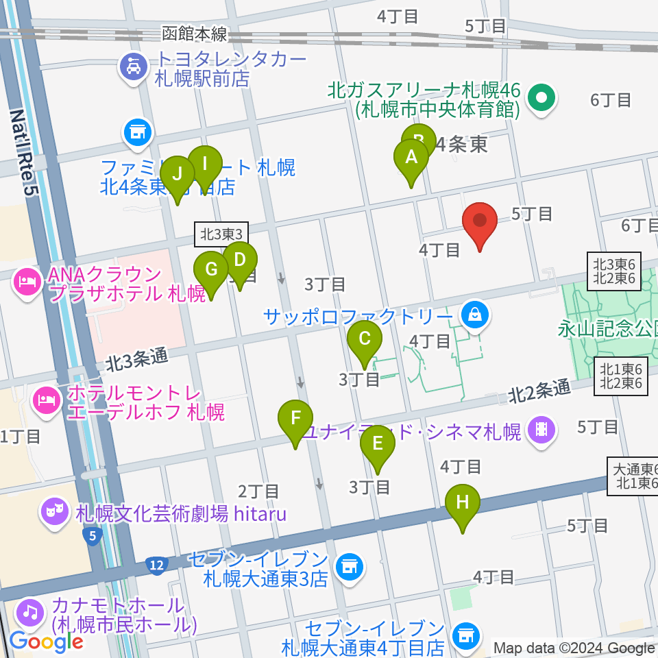 演劇専用小劇場BLOCH (ブロック）周辺のホテル一覧地図