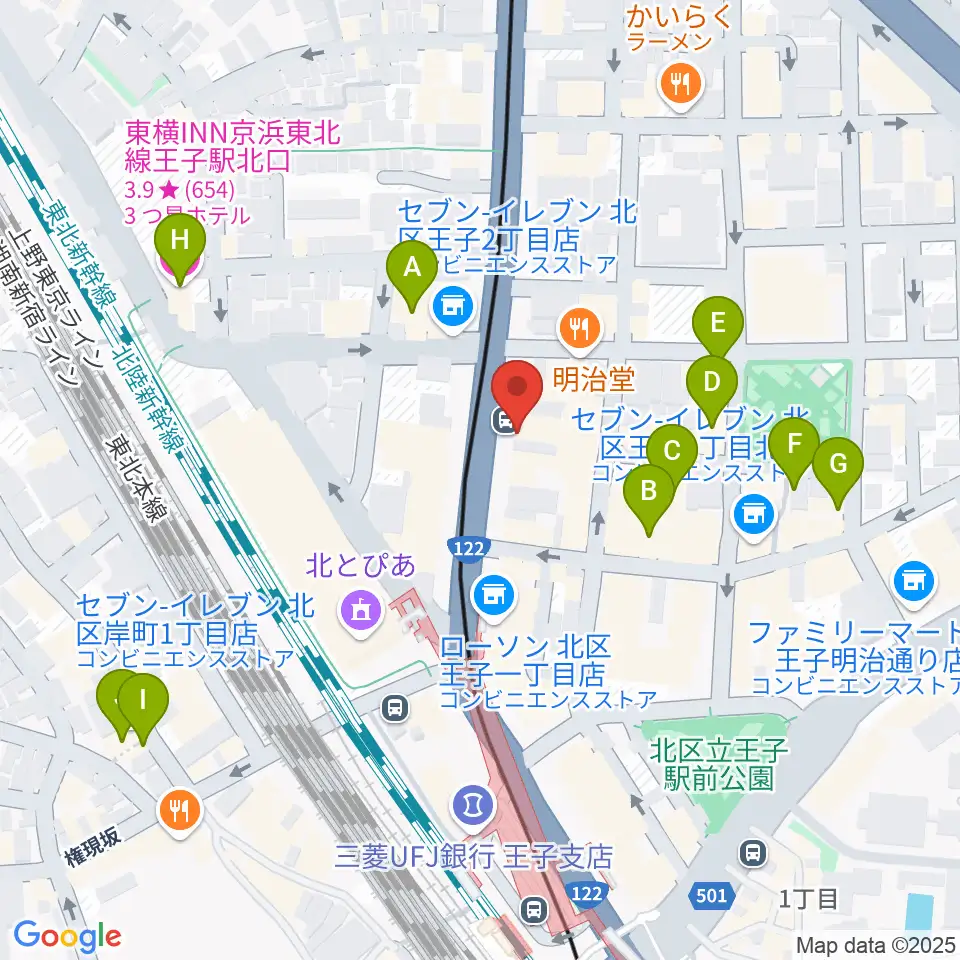 インディペンデントシアターOji周辺のホテル一覧地図