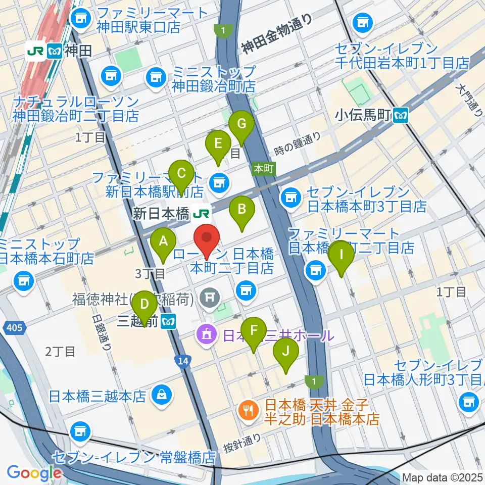 お江戸日本橋亭周辺のホテル一覧地図