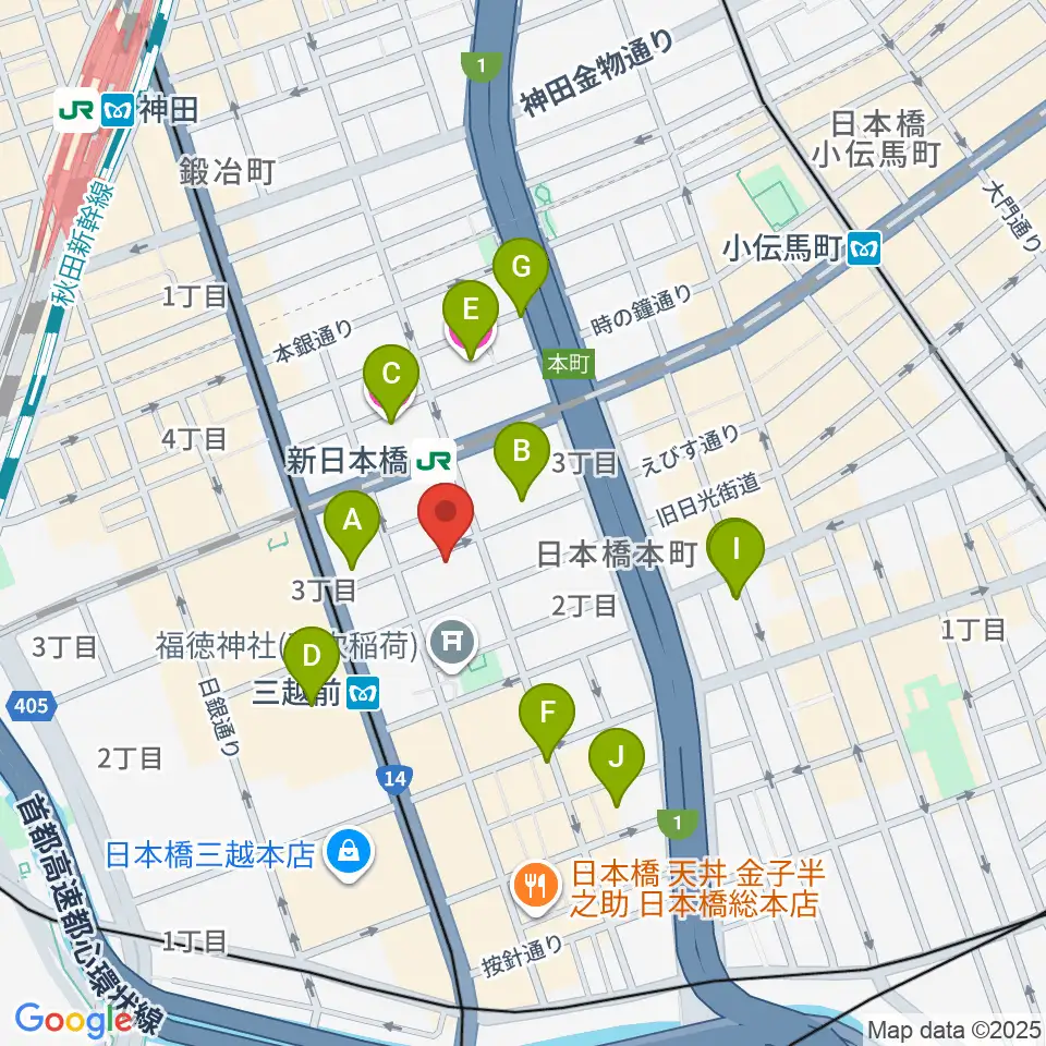 お江戸日本橋亭[休館中]周辺のホテル一覧地図