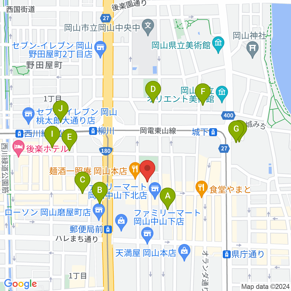 岡山インタリュード周辺のホテル一覧地図