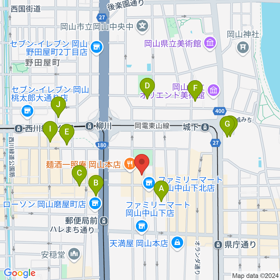 岡山インタリュード周辺のホテル一覧地図