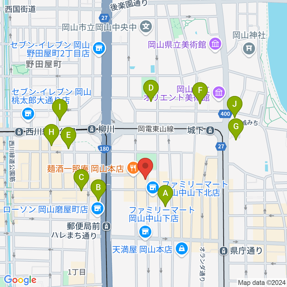 岡山インタリュード周辺のホテル一覧地図