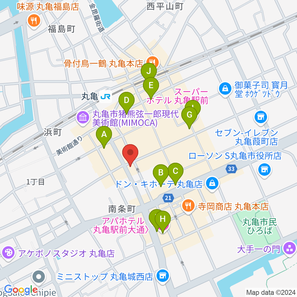 丸亀D'S CLUB周辺のホテル一覧地図