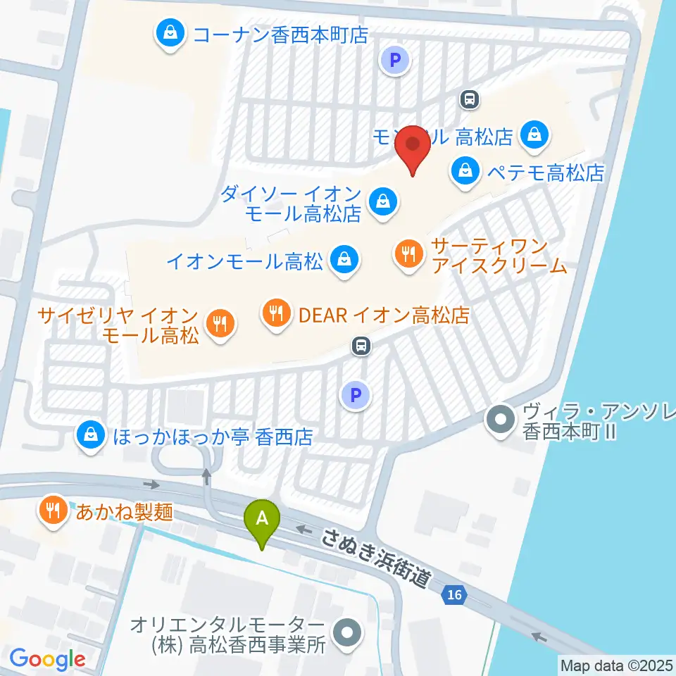 楽器堂オーパス イオンモール高松店周辺のホテル一覧地図