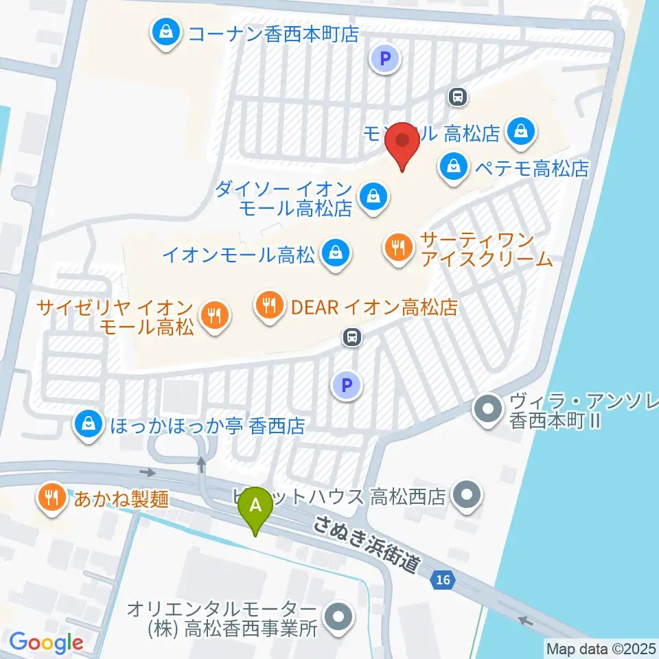 楽器堂オーパス イオンモール高松店周辺のホテル一覧地図