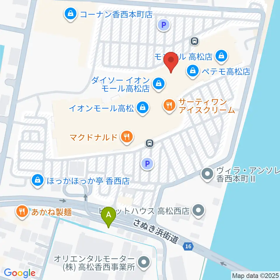 楽器堂オーパス イオンモール高松店周辺のホテル一覧地図