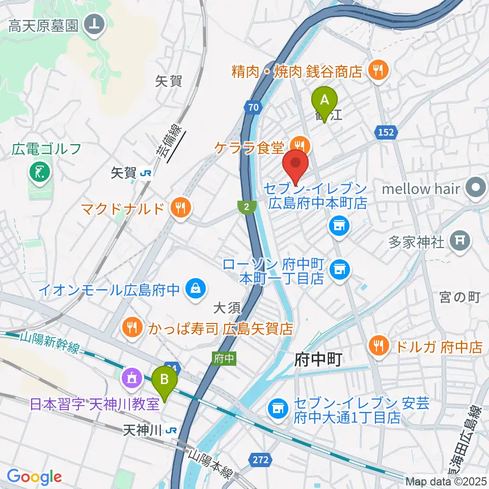 広島ララミュージック周辺のホテル一覧地図