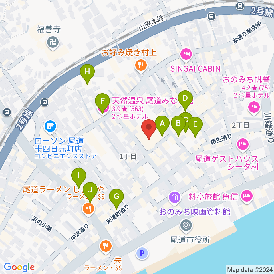 尾道オエコモヴァ周辺のホテル一覧地図