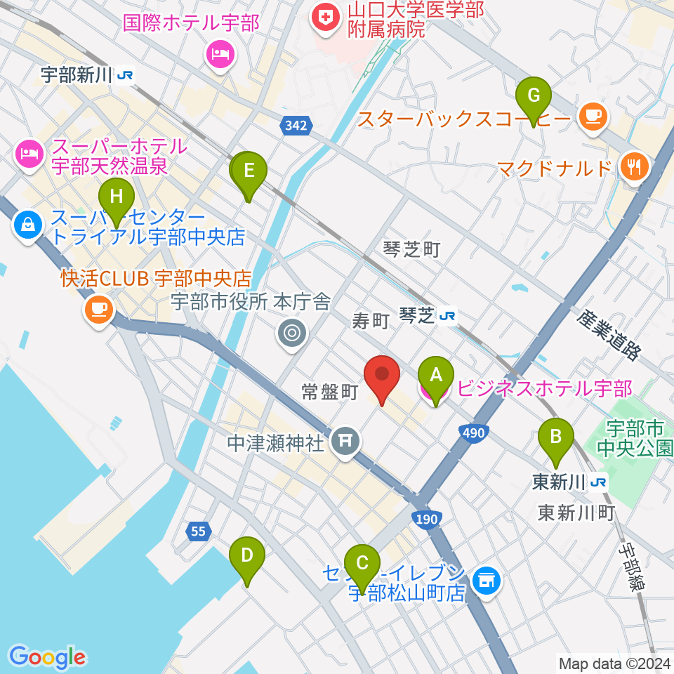 ピアノイン ステラ周辺のホテル一覧地図