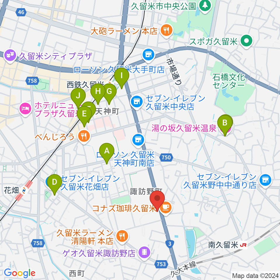 木下楽器店 すわの町本店周辺のホテル一覧地図