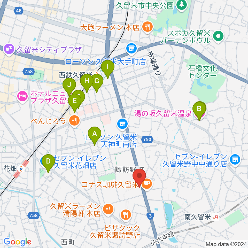 木下楽器店 すわの町本店周辺のホテル一覧地図