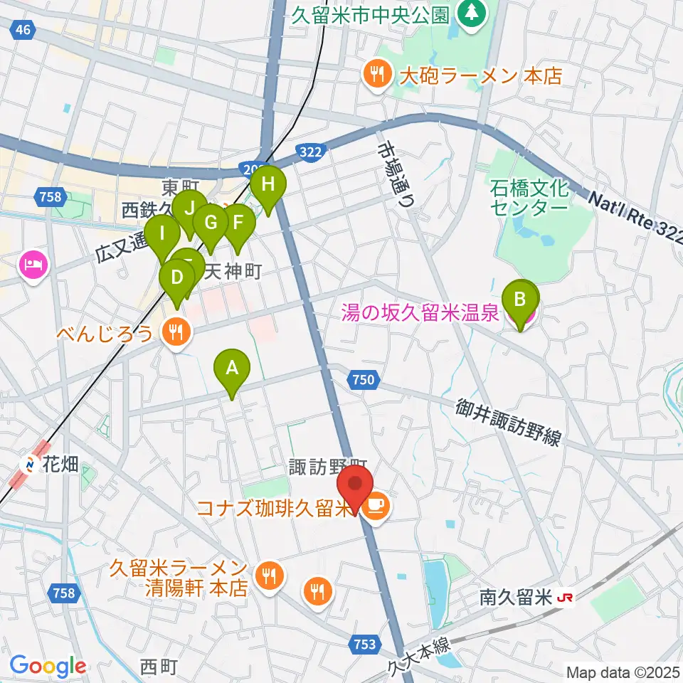 木下楽器店 すわの町本店周辺のホテル一覧地図