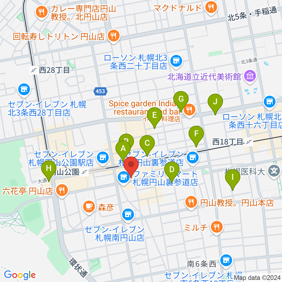 円山夜想 ルヤマノクターン周辺のホテル一覧地図