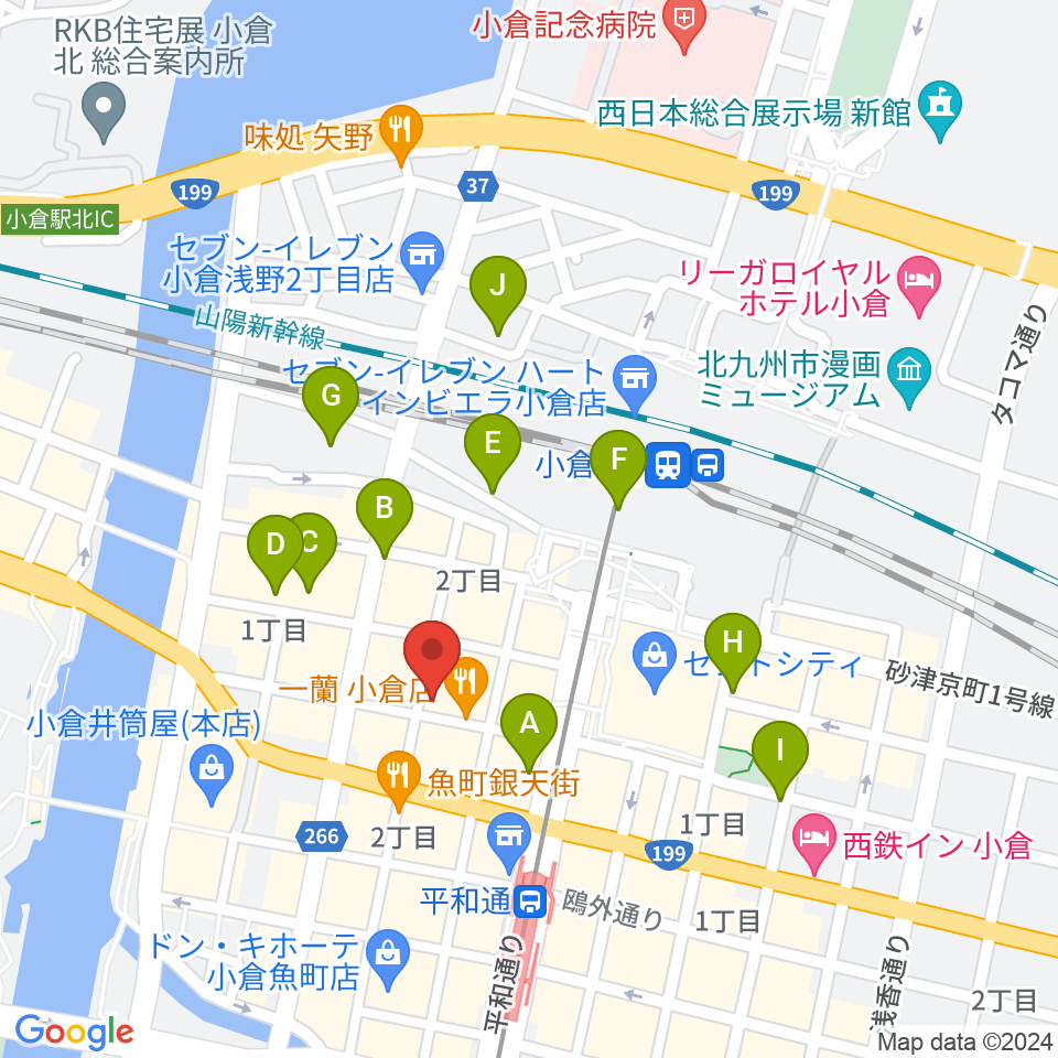 松田楽器店周辺のホテル一覧地図