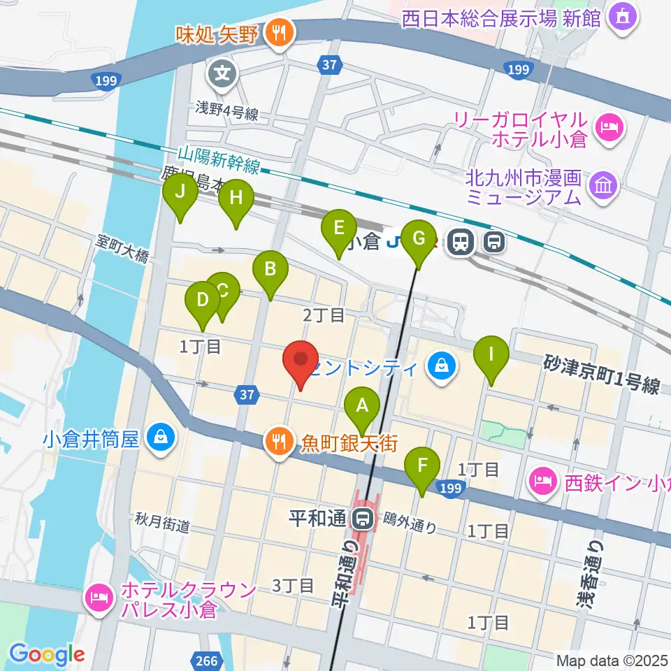 松田楽器店周辺のホテル一覧地図