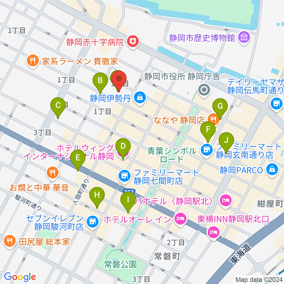 すみやグッディ本店おれんじホール周辺のホテル一覧地図