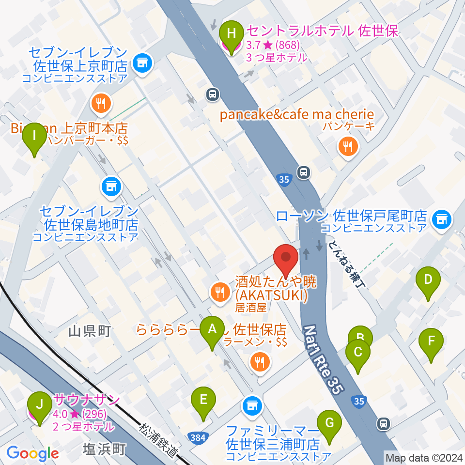 JAZZ SPOT EASEL周辺のホテル一覧地図