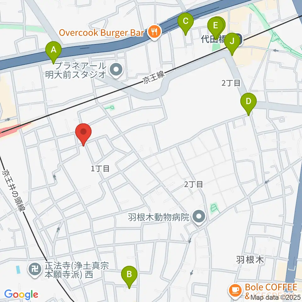 YRZ MUSIC 萬屋ドラム教室周辺のホテル一覧地図