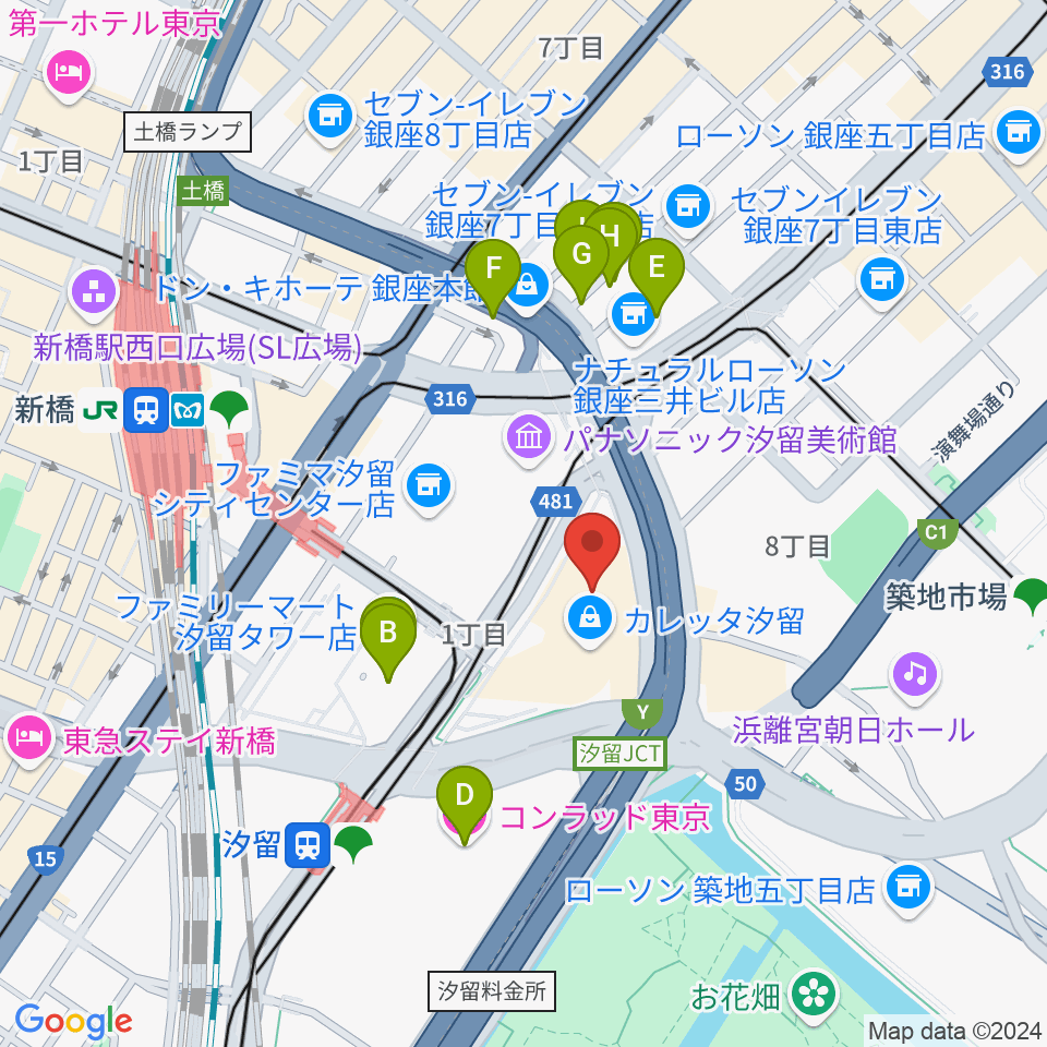 電通四季劇場［海］周辺のホテル一覧地図