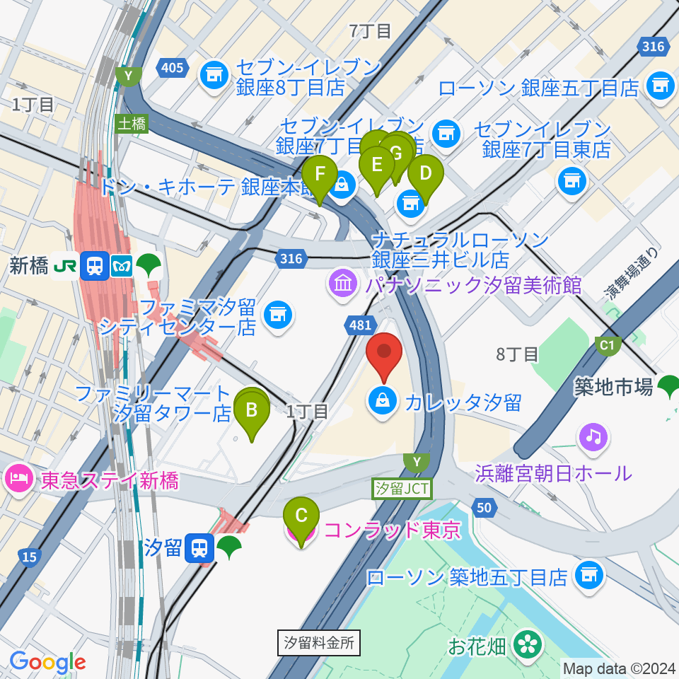 電通四季劇場［海］周辺のホテル一覧地図