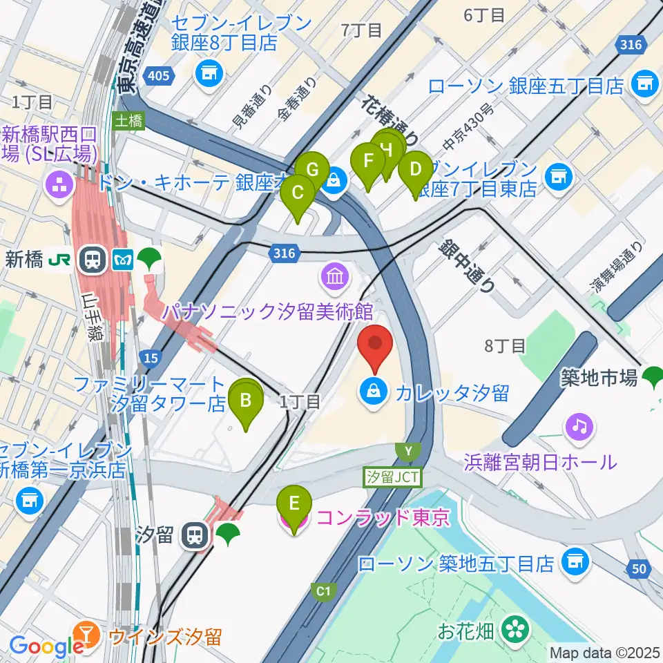 電通四季劇場［海］周辺のホテル一覧地図