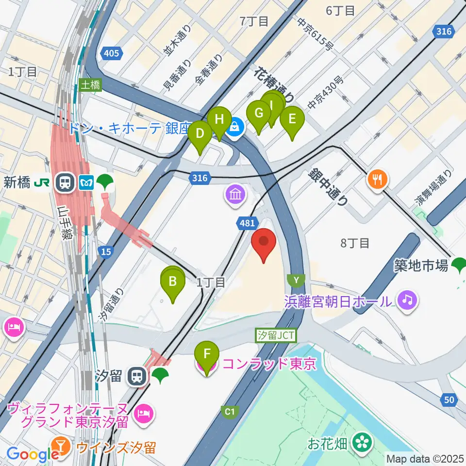 電通四季劇場［海］周辺のホテル一覧地図