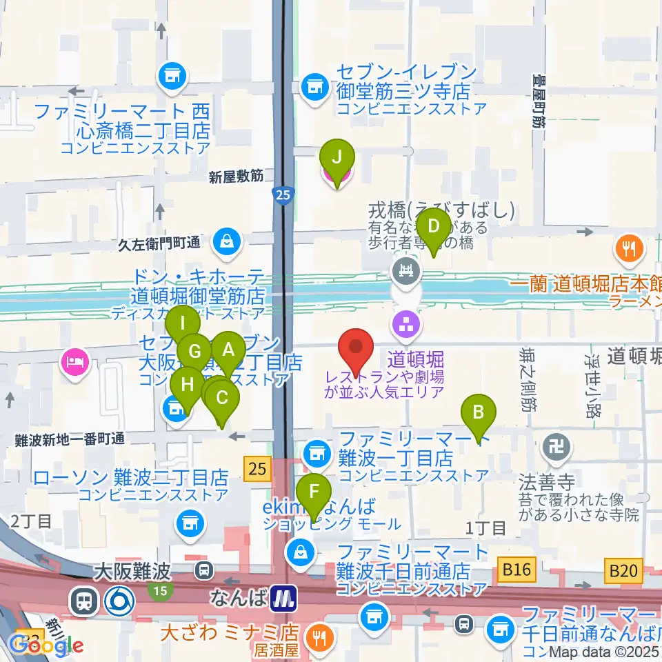 大阪松竹座周辺のホテル一覧地図