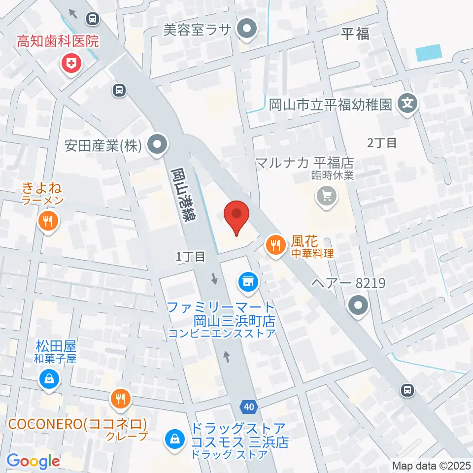 梅里ヴァイオリンスタジオ周辺のホテル一覧地図