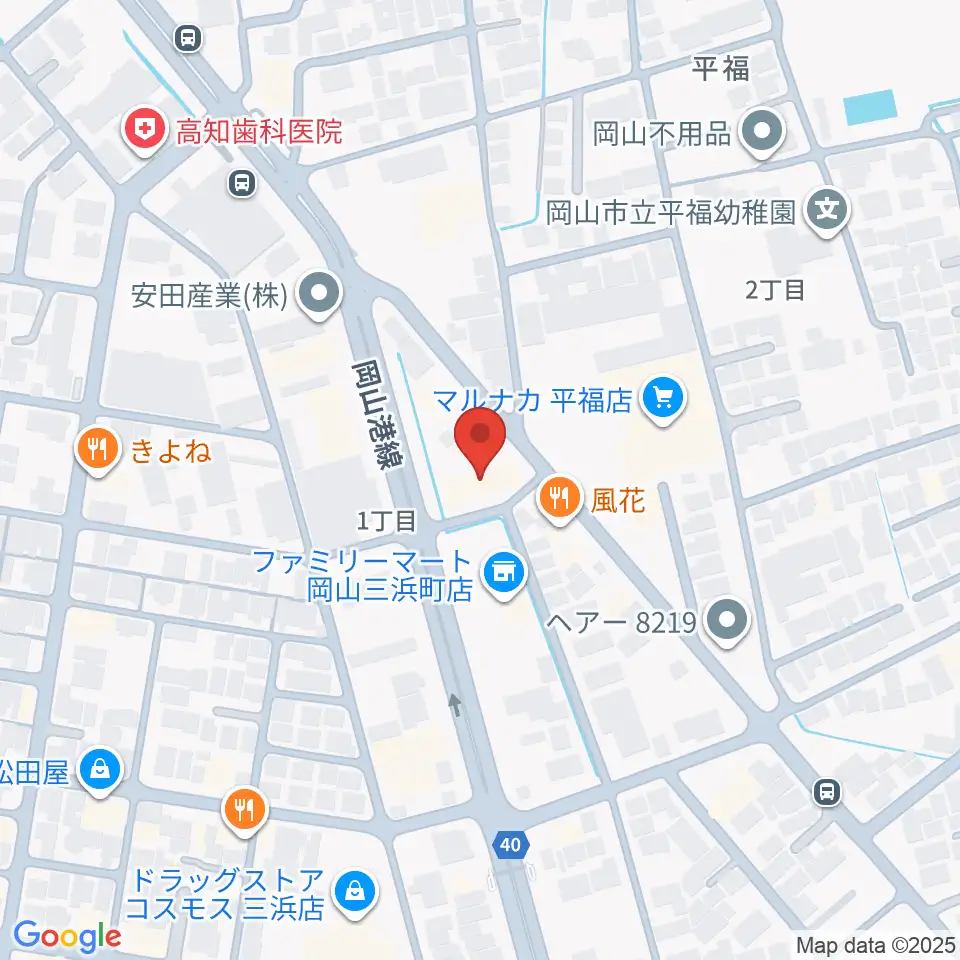 梅里ヴァイオリンスタジオ周辺のホテル一覧地図