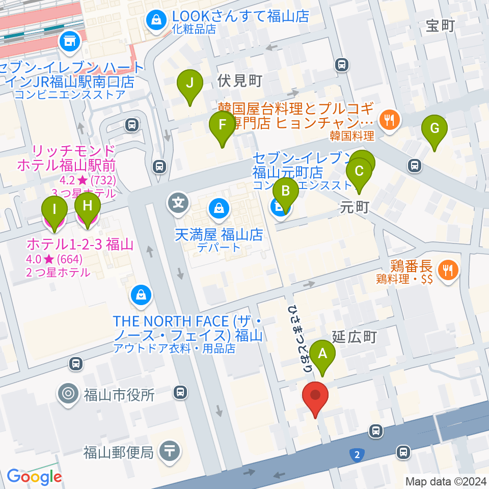 福山Smoke&Jazz Loft周辺のホテル一覧地図