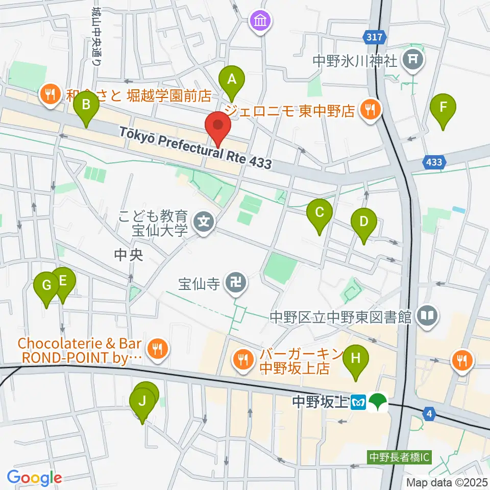 中野坂上RAFT周辺のホテル一覧地図