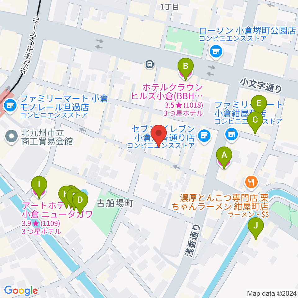 小倉BIG BAND周辺のホテル一覧地図