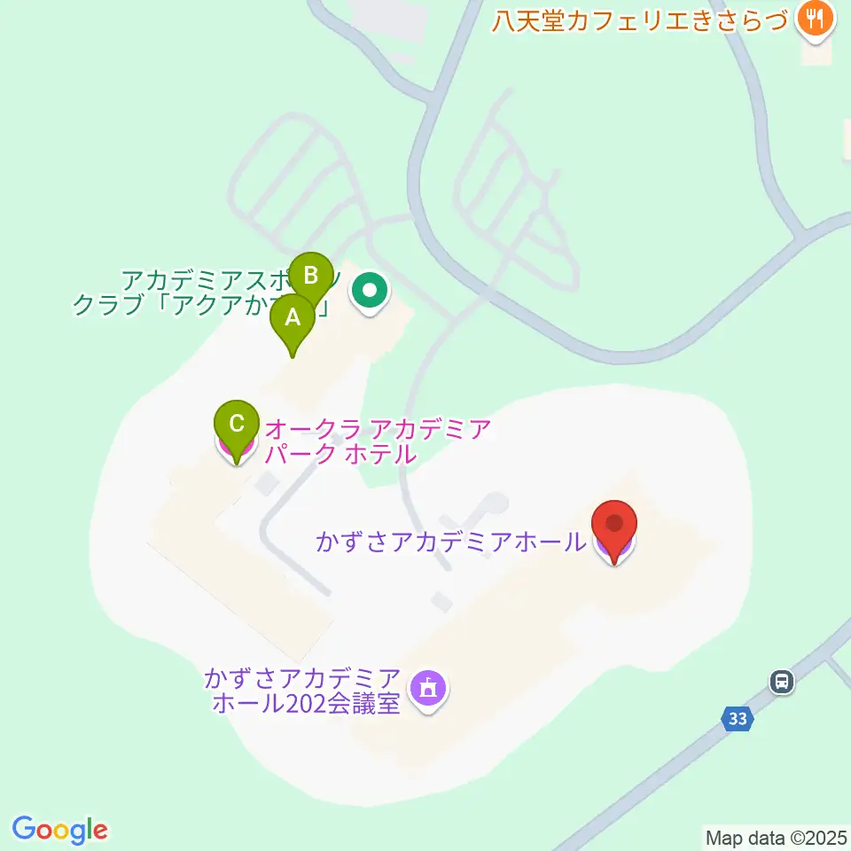 かずさアカデミアホール周辺のホテル一覧地図