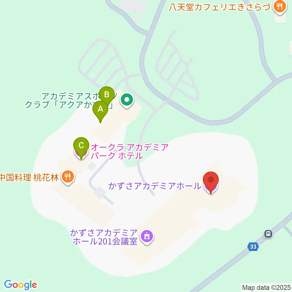 かずさアカデミアホール周辺のホテル一覧地図