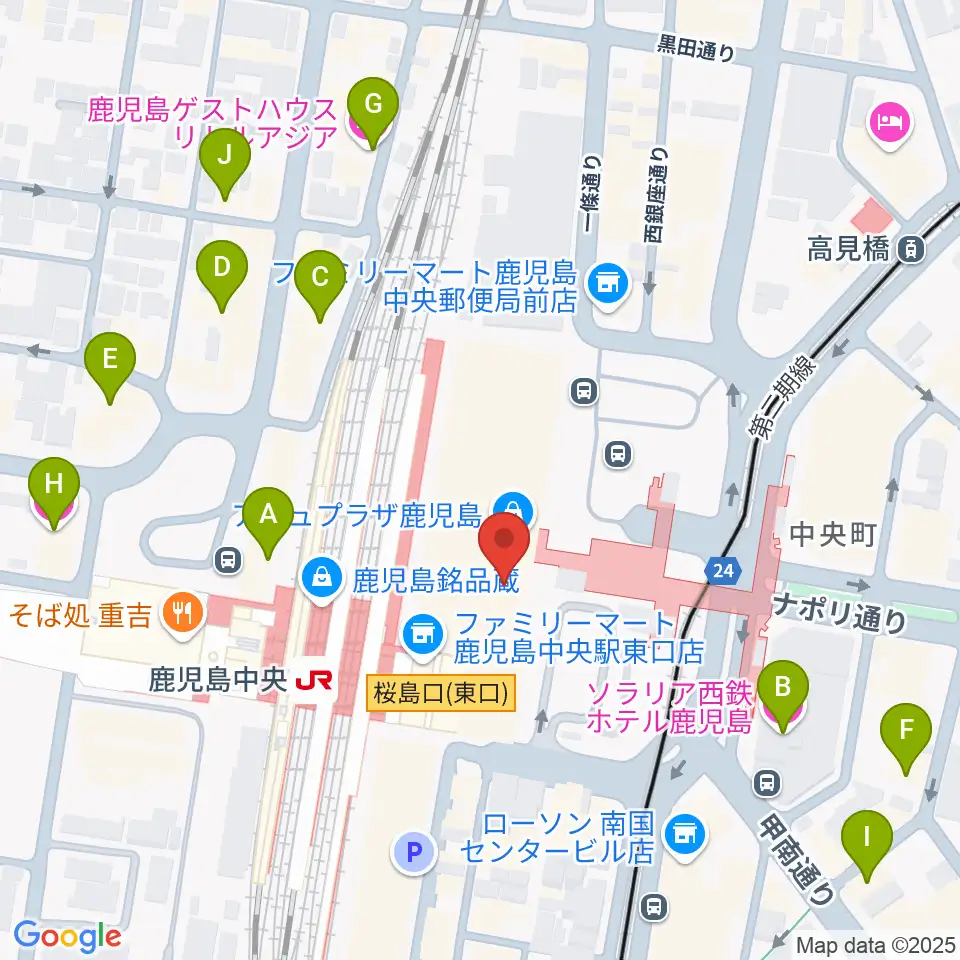 島村楽器 鹿児島アミュプラザ店周辺のホテル一覧地図
