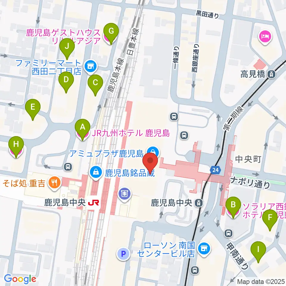 島村楽器 鹿児島アミュプラザ店周辺のホテル一覧地図