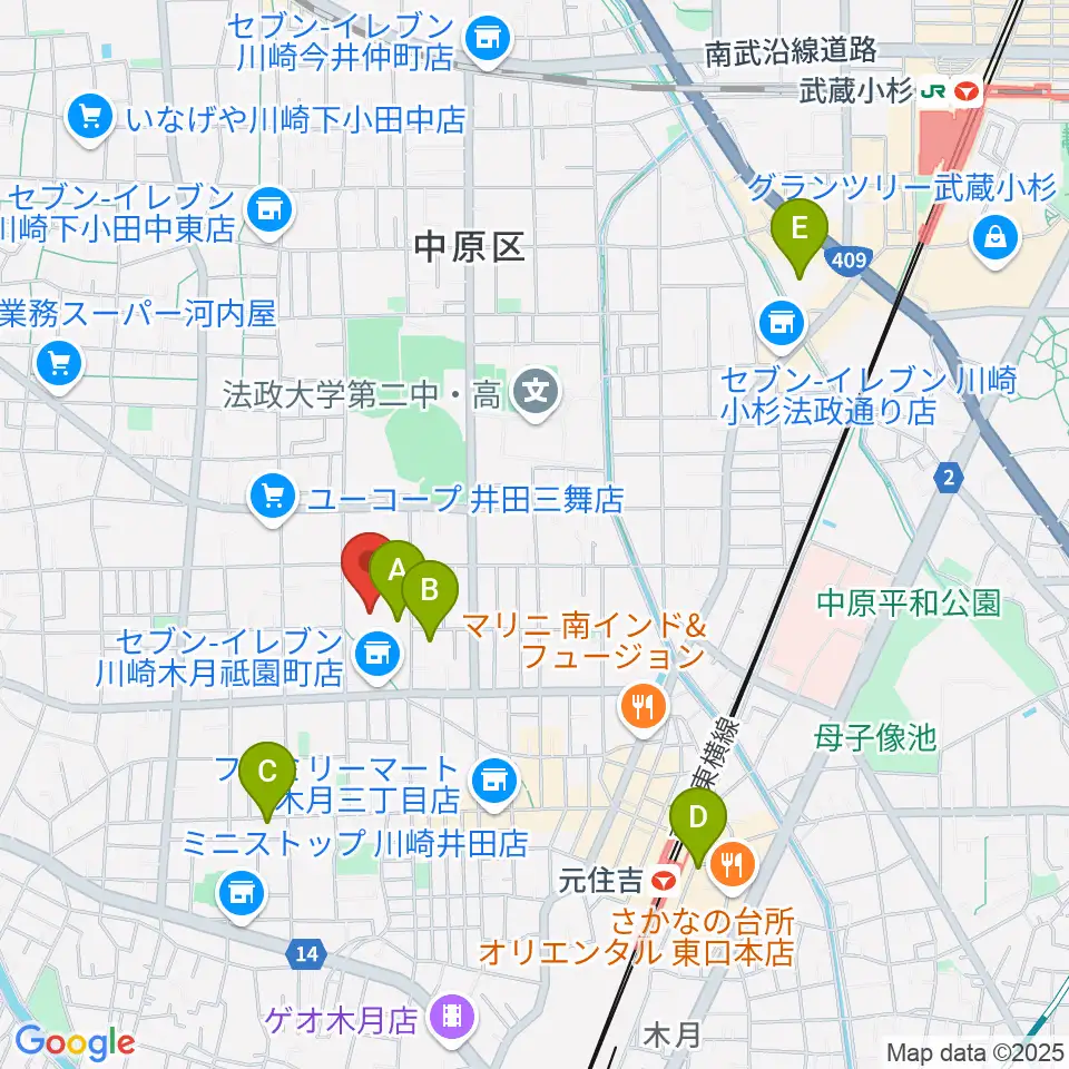川崎市国際交流センター周辺のホテル一覧地図