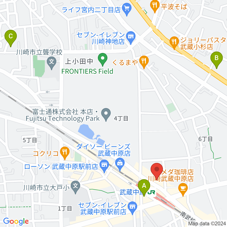 川崎市総合福祉センター エポックなかはら周辺のホテル一覧地図