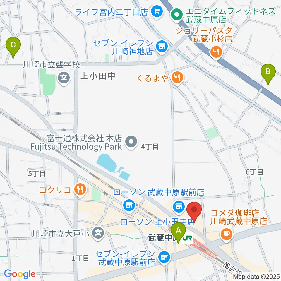 川崎市総合福祉センター エポックなかはら周辺のホテル一覧地図